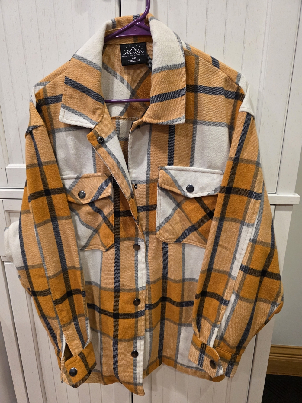 HFX Women's Mustard Plaid Shacket